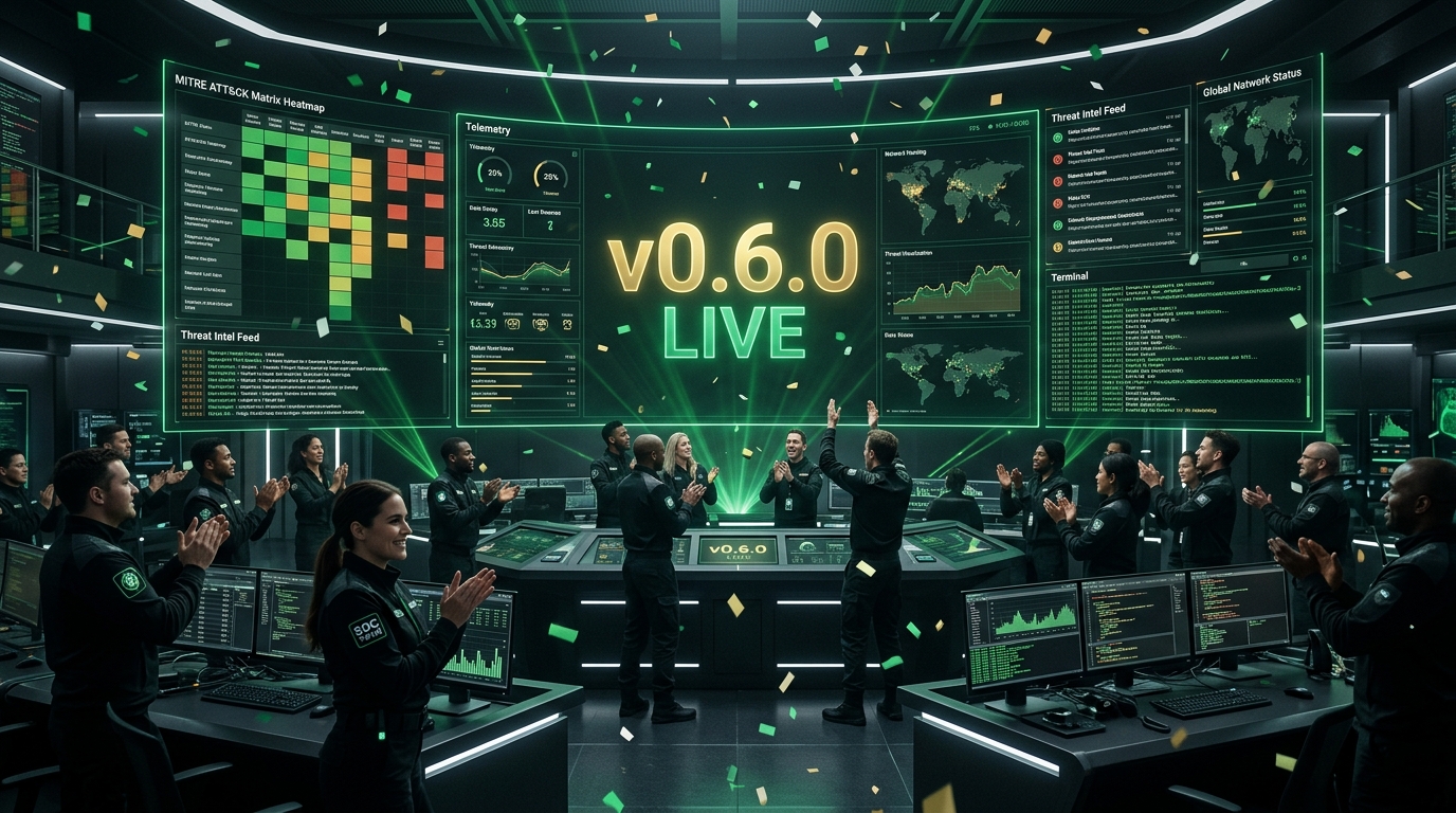 The VigilSOC operations team celebrating a live release in the cyber command center
